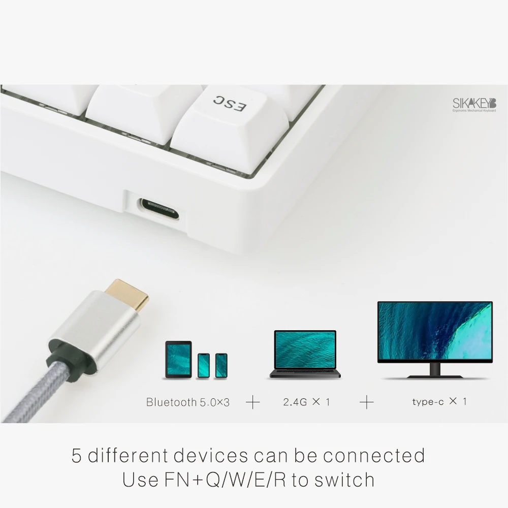 Sikakeyb 60% мини ABS Корпус RGB 61 Ключи hotswap набор «сделай сам» 5 0 2 4G проводная 3 Модель механическая
