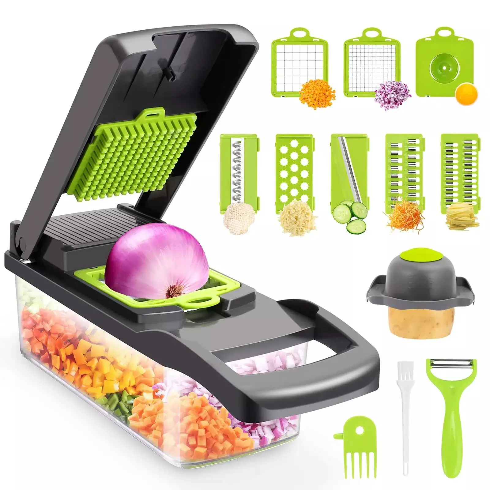 16 in1 Multifunctional Vegetable Cutter Shredders Slicer Shred And Dice Fruit Potato Chopper Carrot Grater Mandoline Tool