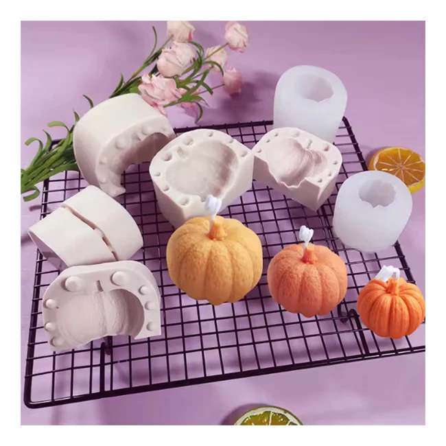Wholesale Halloween pumpkin silicone candy mold mousse chocolate soap molds 3D pumpkin candy silicone mold for Halloween