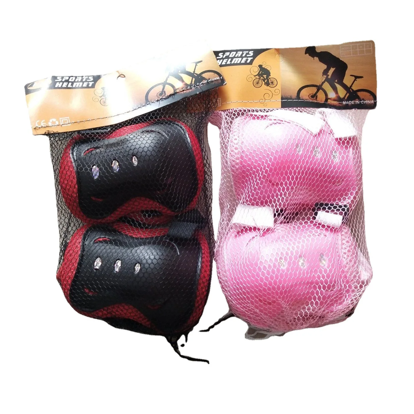 Для катания на роликовых коньках скейтборд Велоспорт Шлем Колено наручные с подкладками, 6 шт. Спортивное Защитное снаряжение для детей