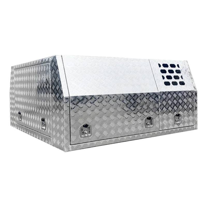 4x4 Black Aluminum Tool Box Truck Canopy And Ute Tray With Dog Box And Jack Legs For Pickup,Truck,Camping,Van