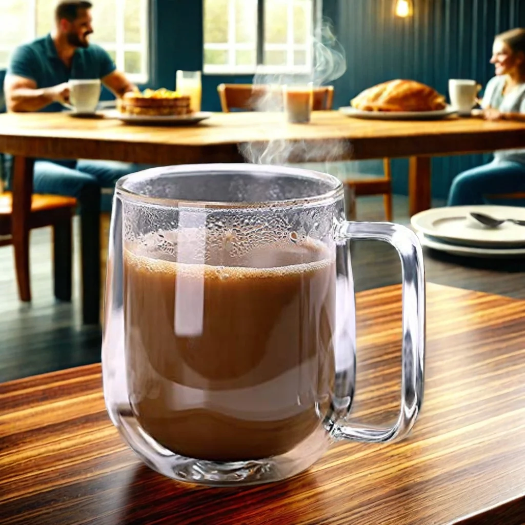 Custom Borosilicate Double Wall Glass Latte Tea Wine Cup Heat and Cold Resistant Low MOQ