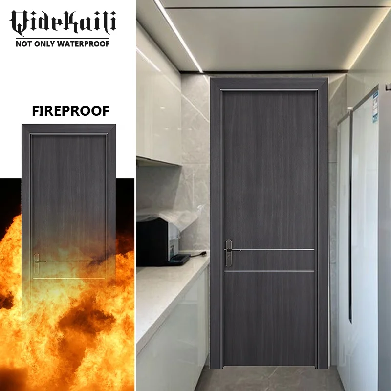 Factory Direct Supply Modern Interior Wooden Fire PVC Kitchen Doors For Houses