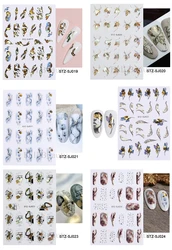 asianail Rose gold leaf back adhesive nail sticker abstract Nail Art Stickers