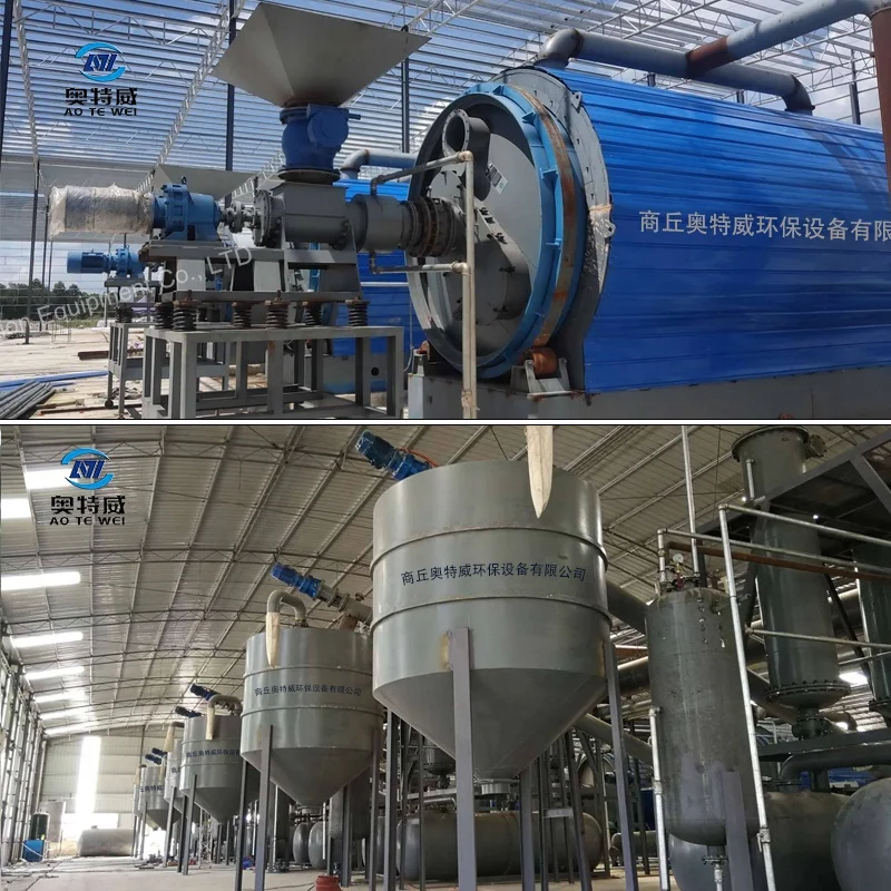 Best service 30/40/50/60/70 TPD  change waste tires/PP/PE/leather/acrylic into oil semi continuous pyrolysis equipment