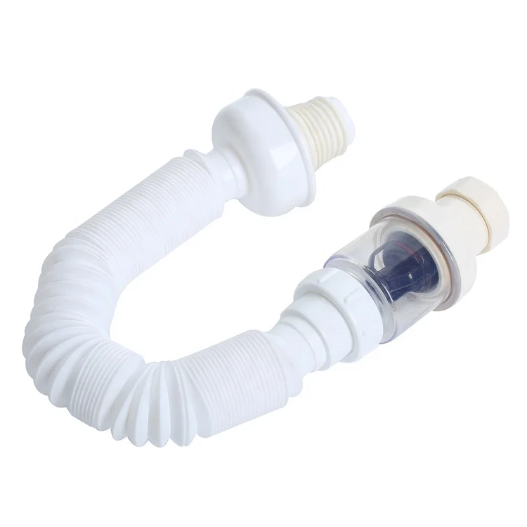 Customized 2-3mm Thickness Odor-Proof PVC Flexible Filter Drain Hose For Sink Counter Washbasin