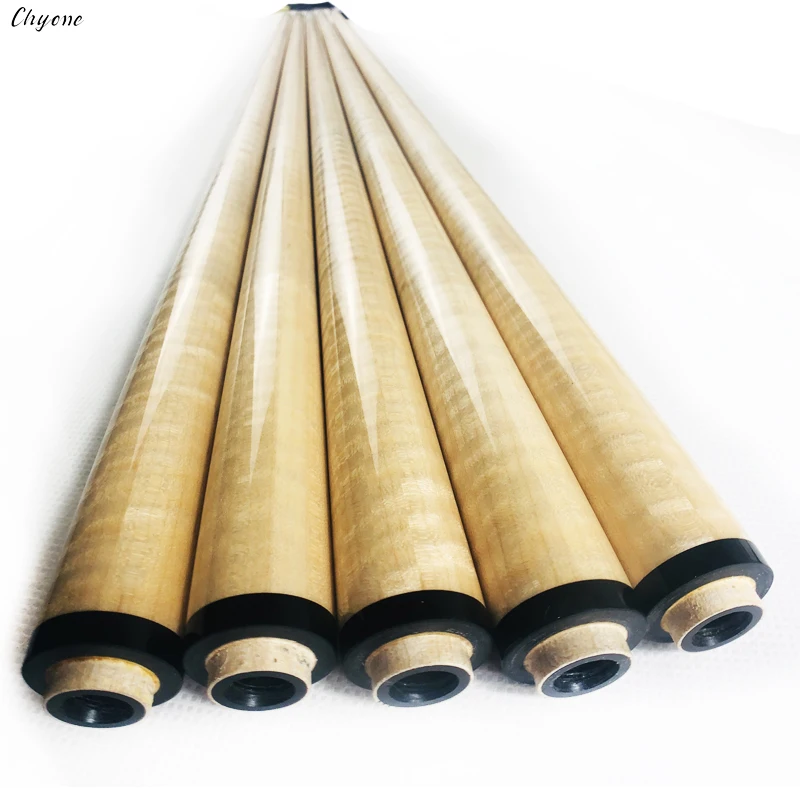 Chyone 12/13mm very straight 12pcs spliced  curly maple shaft with carbon fiber tube inside carom cue shaft pool cue shaft