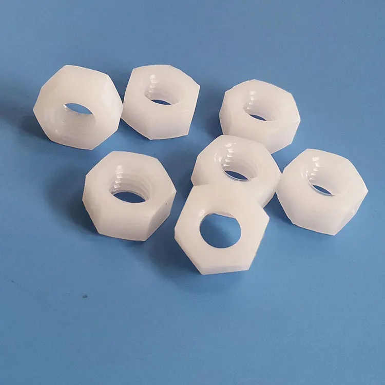M8 Nylon hexagon nuts PA66 material plastic locking hexagon nuts plastic fasteners Pitch 1.25mm