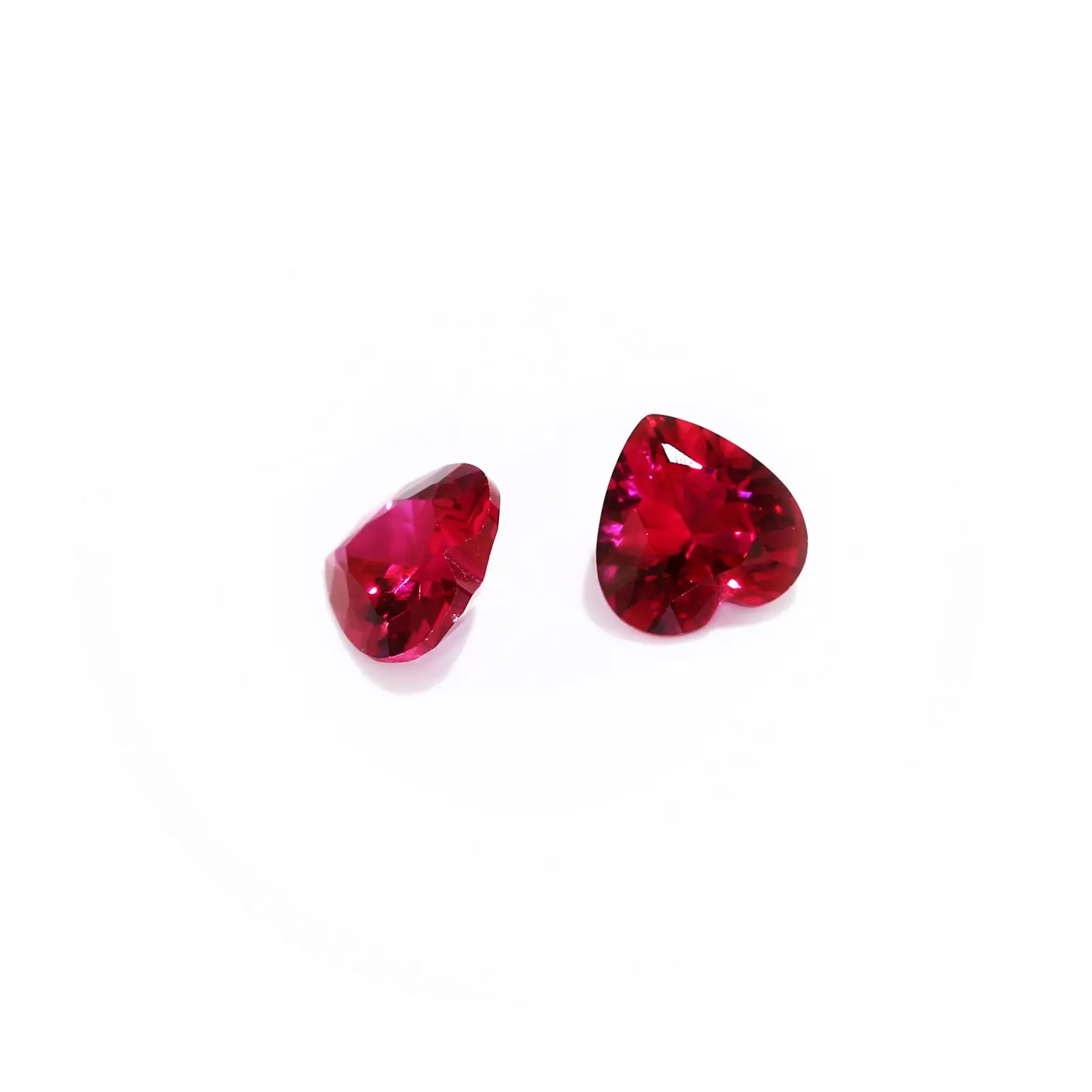 Megan gem price  5# Ruby Red Color Polished Corundum heart shape cut Stones synthetic lab createdgems love gift custom jewelry