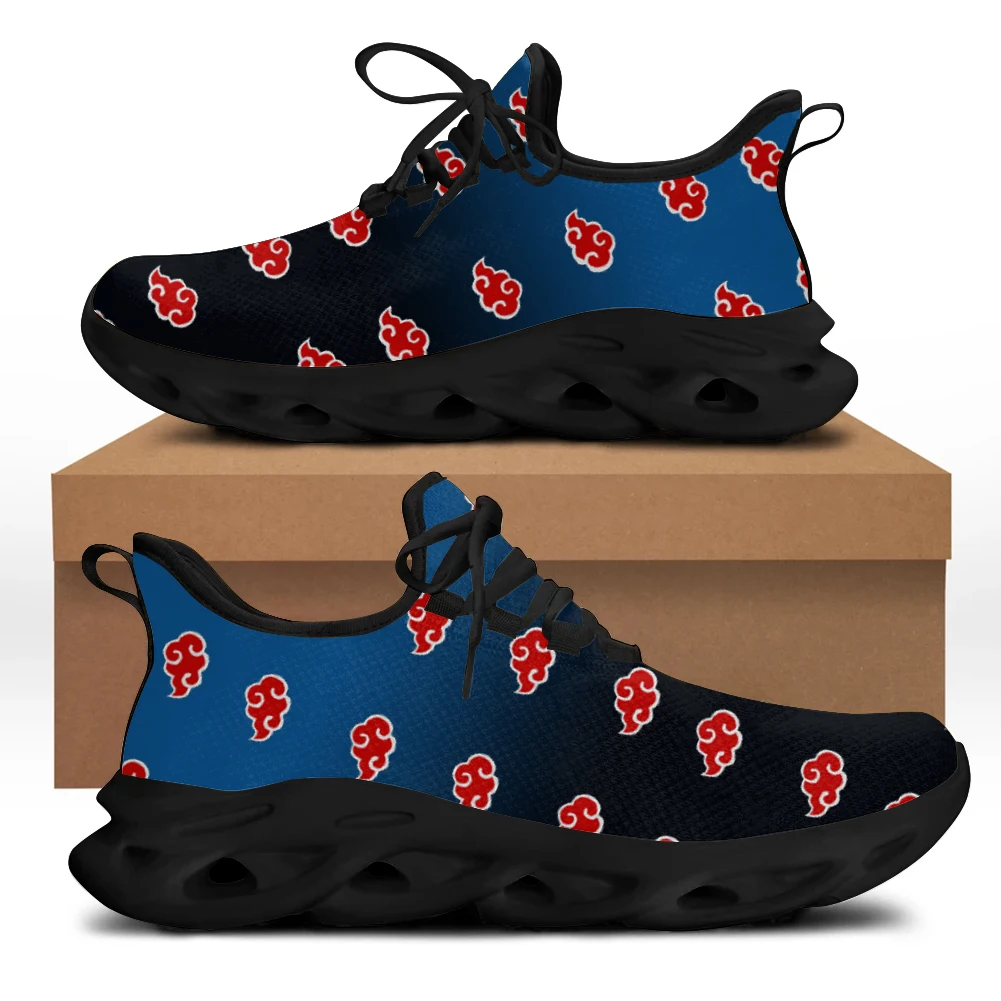 Custom Naruto Akatsuki Cloud Printed DIY 3D Running Shoes Unisex Casual Breathable Athletic Tennis Sport Sneakers Mens Womens