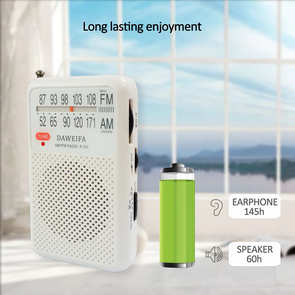 Длительный срок службы на батарейках мира Карманный Радио Портативный AM FM радио приемник для