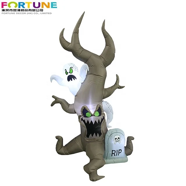 240cm 8ft inflatable Halloween scared tree with tombstone Halloween decoration giant Monster tree outdoor decoration inflatable