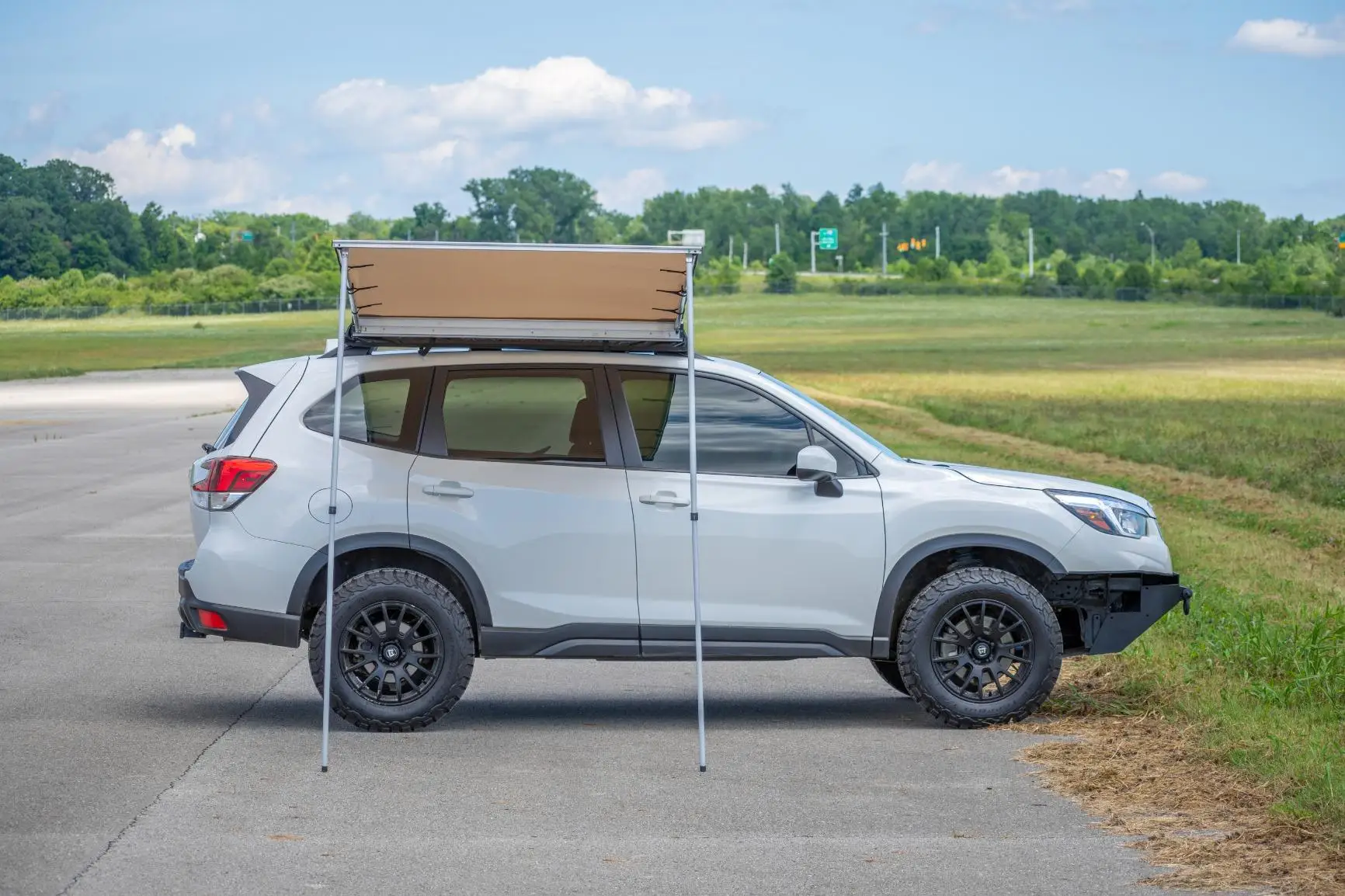 Outdoor Camping Travel PU2000mm UV50+ Shade SUV Car Side Awning Rooftop Pull Out Tent Shelter