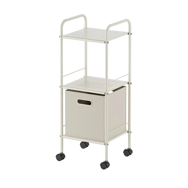 Bathroom Laundry Hamper Sorter 3 Tier Laundry Rolling Cart Mobile Laundry Storage Trolley with Detachable Storage Cube Drawer