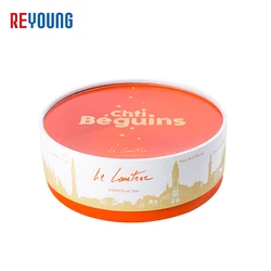 Decorative Round Flower Boxes Custom Shape logo Graduation Anniversary Cardboard Dessert Chocolate Gift Boxes With Clear Lid