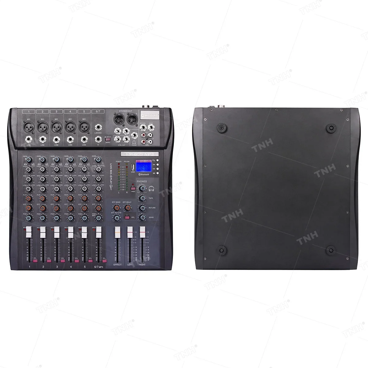 MR-60S MR 60S Professional Audio Mixer Console DJ Player Independent Phantom Power 6 Channels USB Blue Tooth