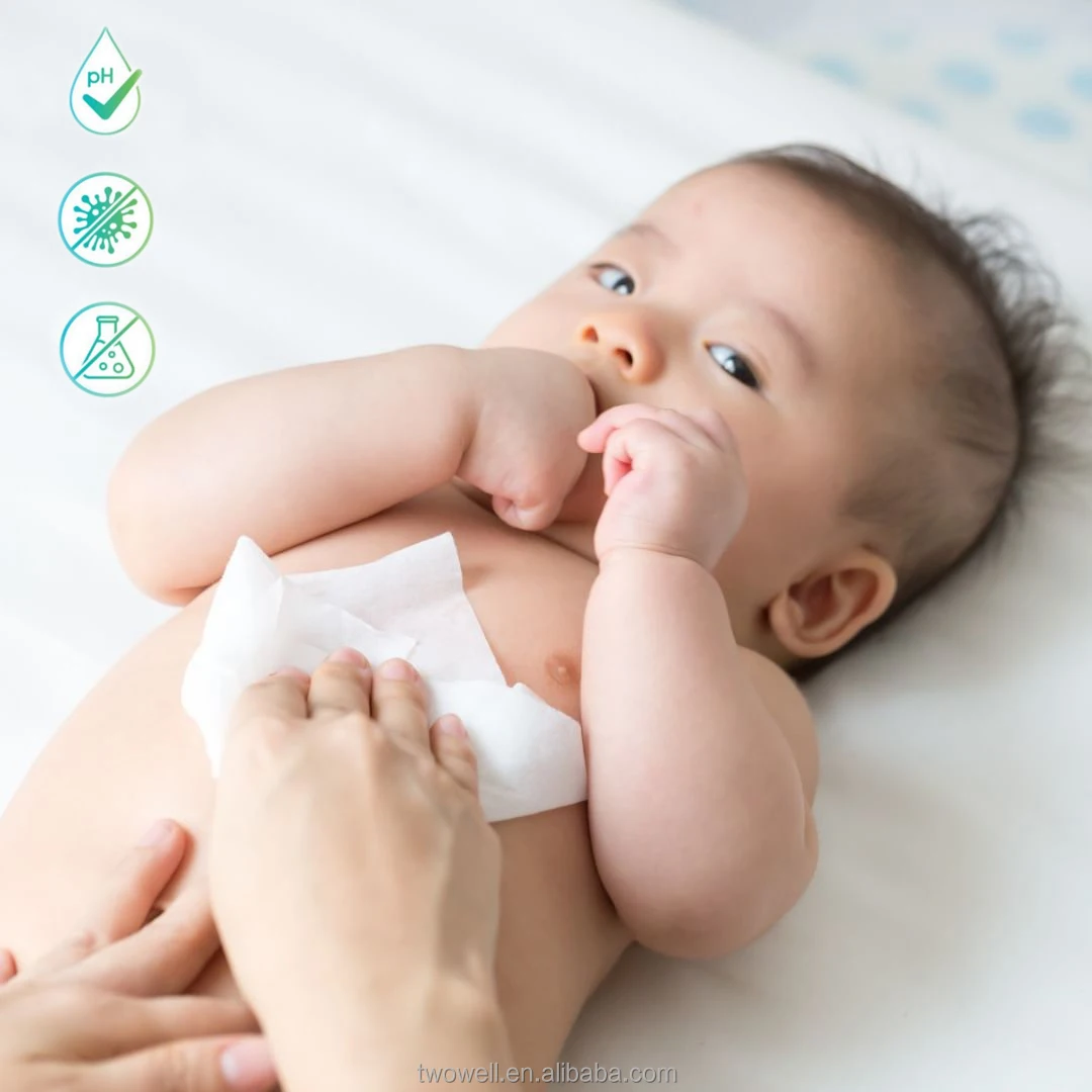 2024 Twowell Zhejiang Organic Bamboo Private Label Natural Soft Cleaning Baby Wet Wipes