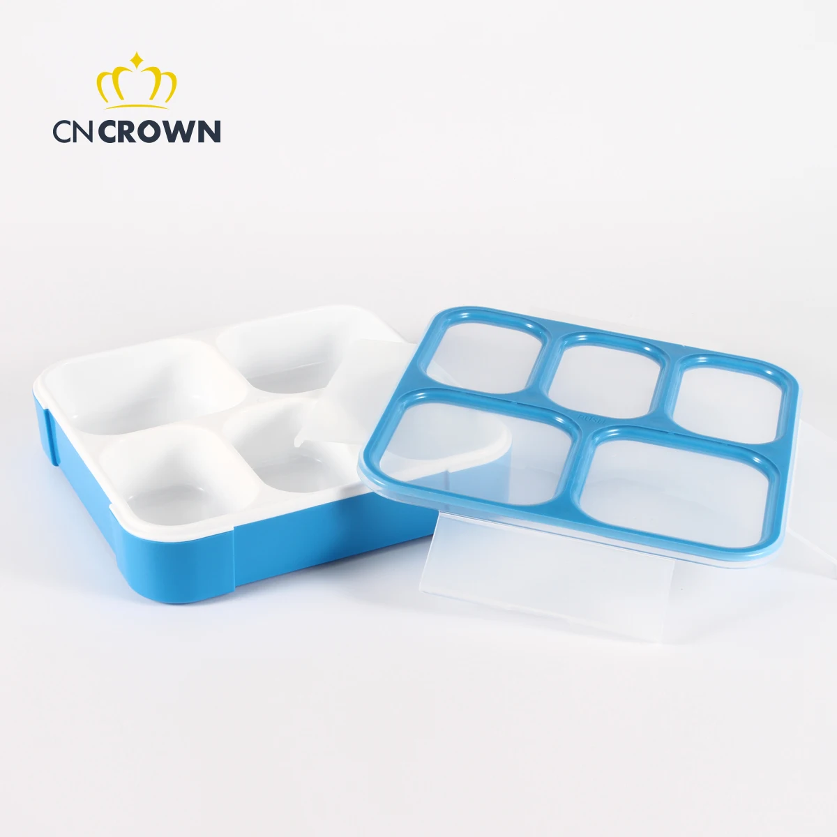 Eco friendly 5 compartments food grade PP BPA free square leakproof take away food packaging lunch box for adults