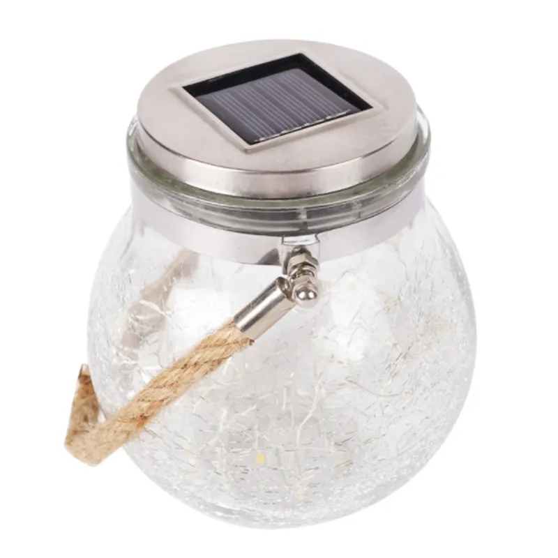 
Solar Charging LED Light in Countryside Yard Glass Crack Design Round Shape Christmas Decoration Light 