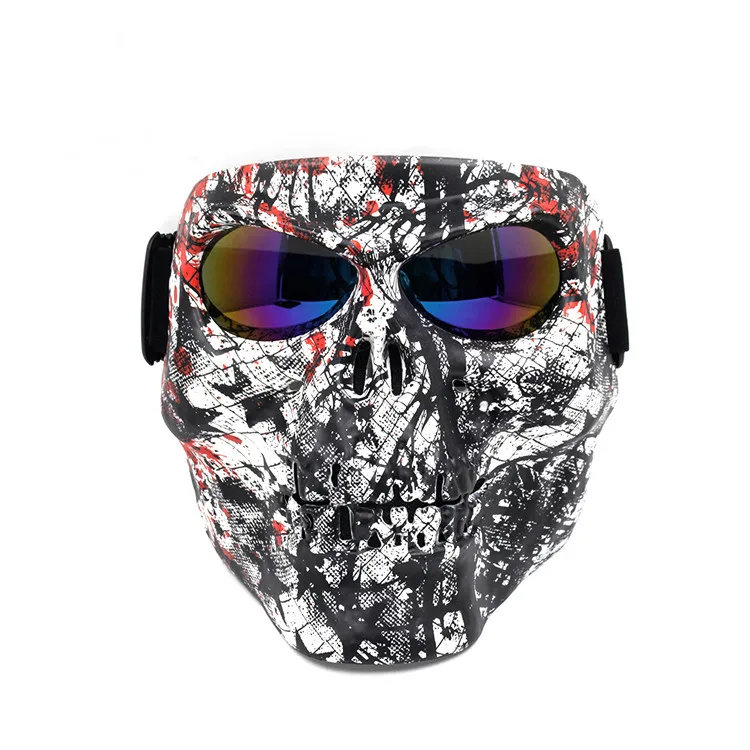 Sports full face masks goggles human skeleton motorcycle goggle