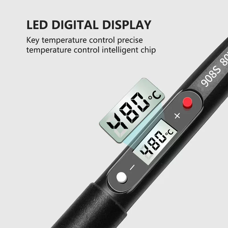 Heat Proof Rubber Handle 80w LCD Professional Soldering Iron 110V/220V Adjustable Temperature Soldering Iron