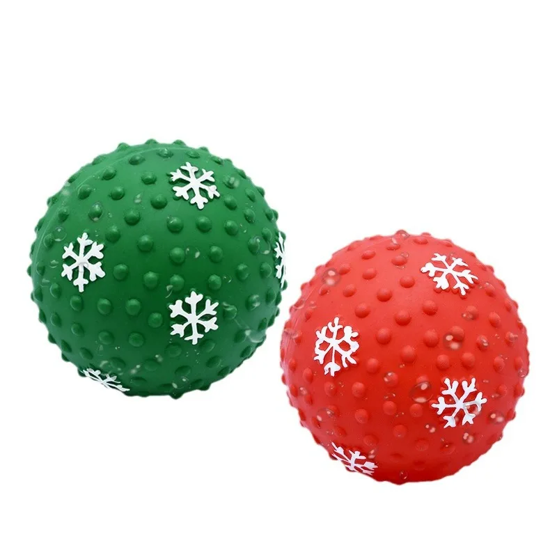 PET Christmas Bite Resistant Elastic Latex Safe Dog Toy Balls Dog Squeaky Toys Interactive Pet Dog Toy