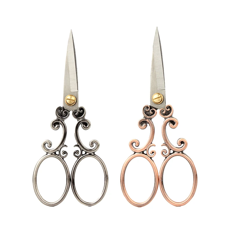 Wholesale red copper embroidery scissors with comfort handle for DIY