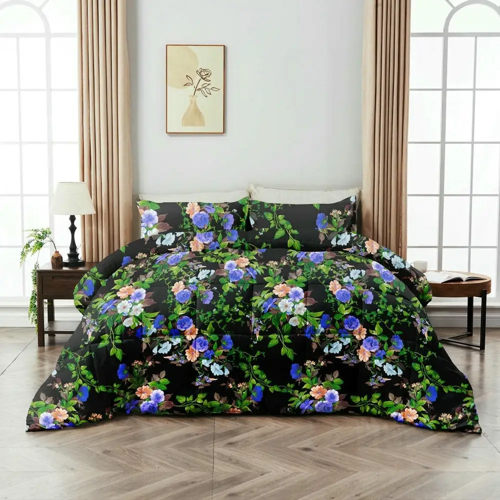 Wholesale Custom Printed Down Alternative Quilted Comforter Sets Variety Stitch Patterns Sheet Pillowcase & Comforter Bulk Buy