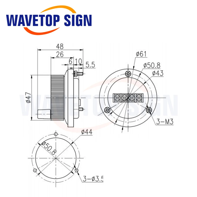WaveTopSign диаметр 80 мм 5 в 12 В 24 4/6 провод импульсный 100/25 CNC маховик