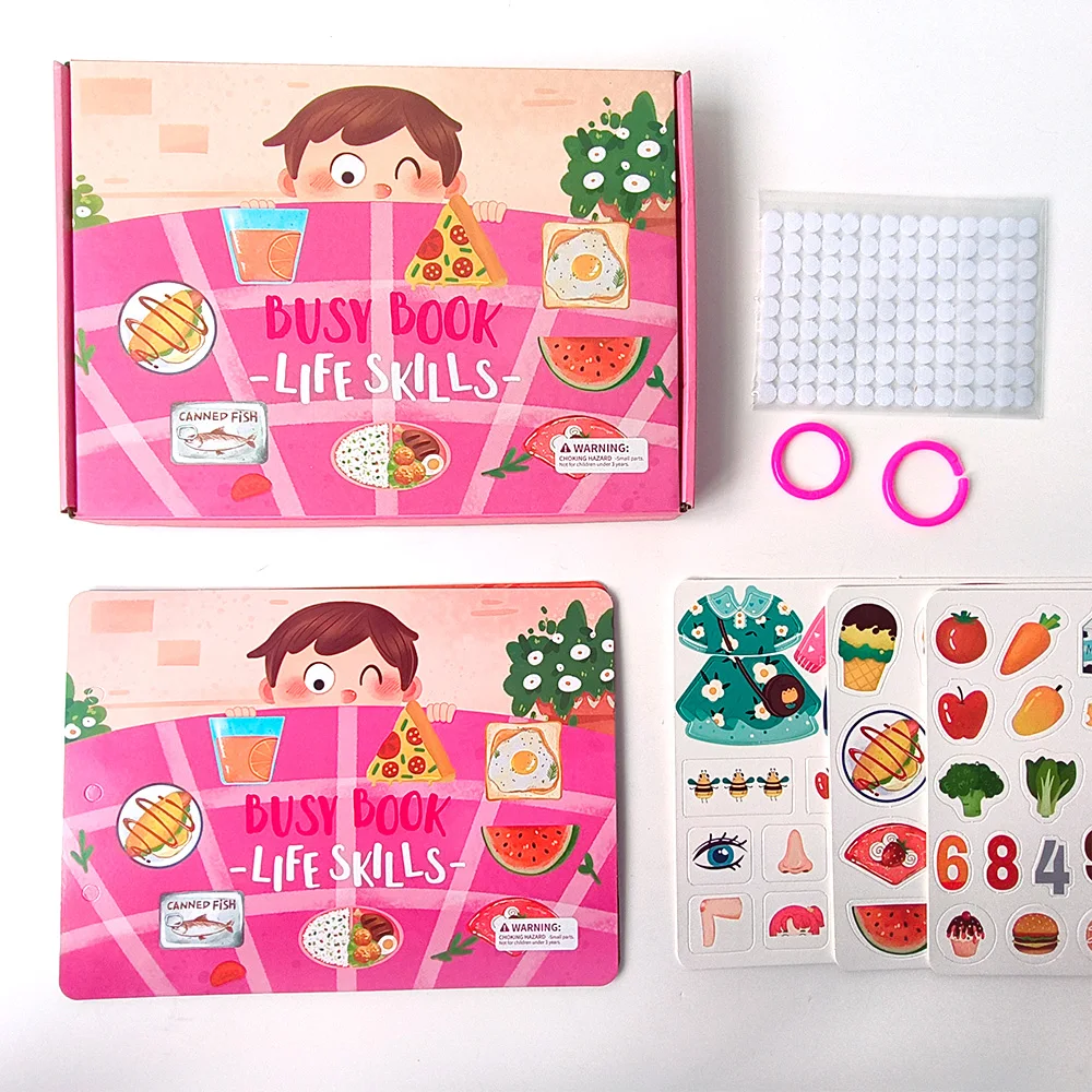 Best-selling dinosaur animals educational toys girl games baby quiet book busy book for kids custom paper box