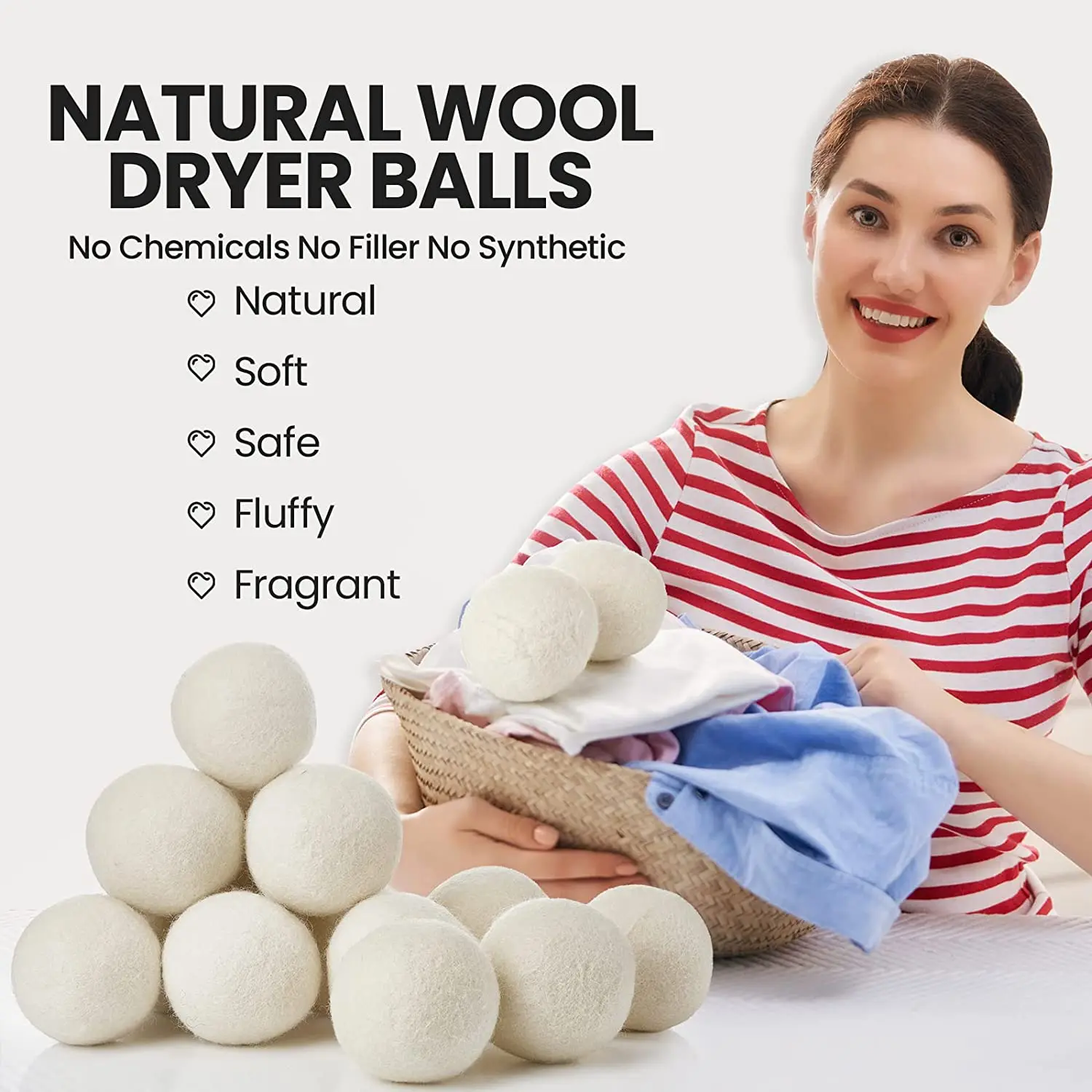 7cm Organic Wool Dryer Balls for Laundry Washing Top Selling Products 2024 New Trending In USA Compostable dryer balls pack of 6