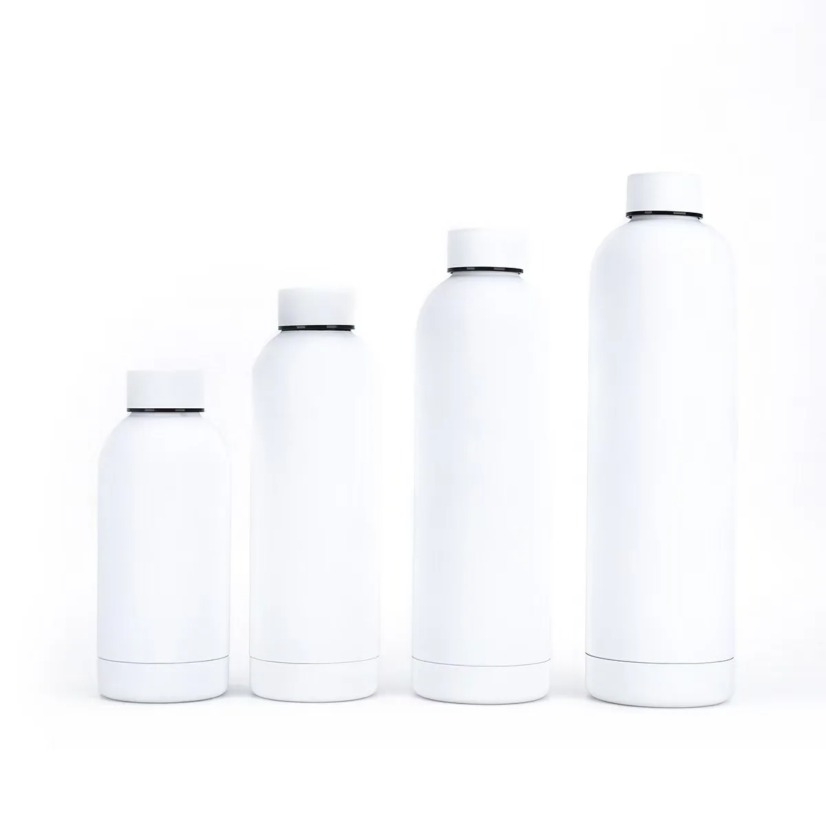 Custom Logo 500ml Bpa Free Rubber Paint Matte Stainless Steel Vacuum Insulated Flask Thermal sports Water Bottles with 7 lids