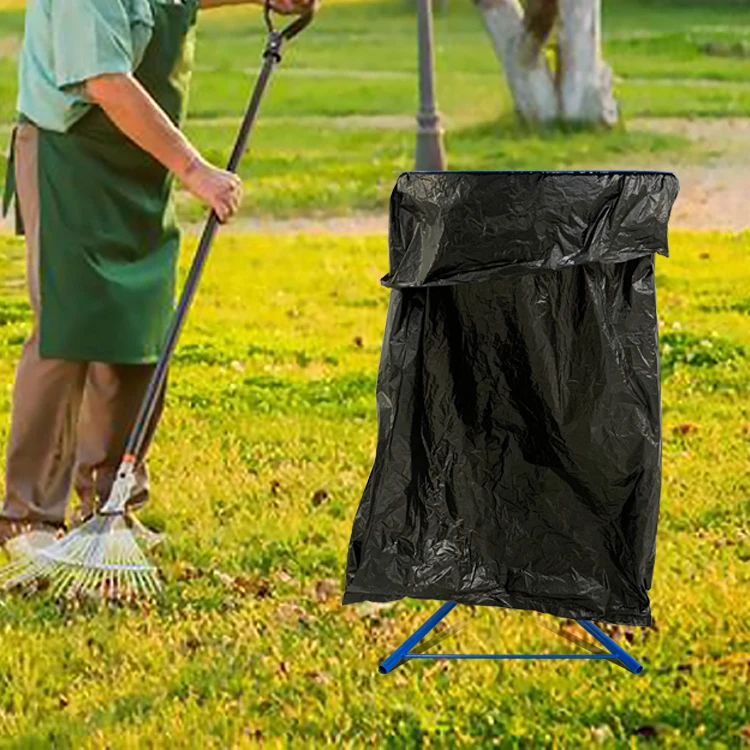 JH-Mech Bin Bag Holder in Steel Galvanised Trash Bag Holder with Wheels Portable Trash Bin Rack Garbage Bag Holder