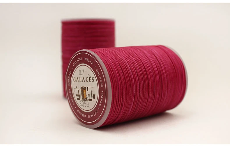 210d 0.6mm High Tenacity Polyester Sewing Pure Linen Waterproof Cored Round Wax Thread For Leather