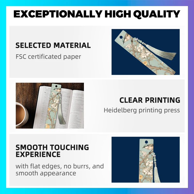 Zeecan Wholesale Customized Printed Paper Book mark Best Gift For Children Students Bookmark Printing With Factory Price