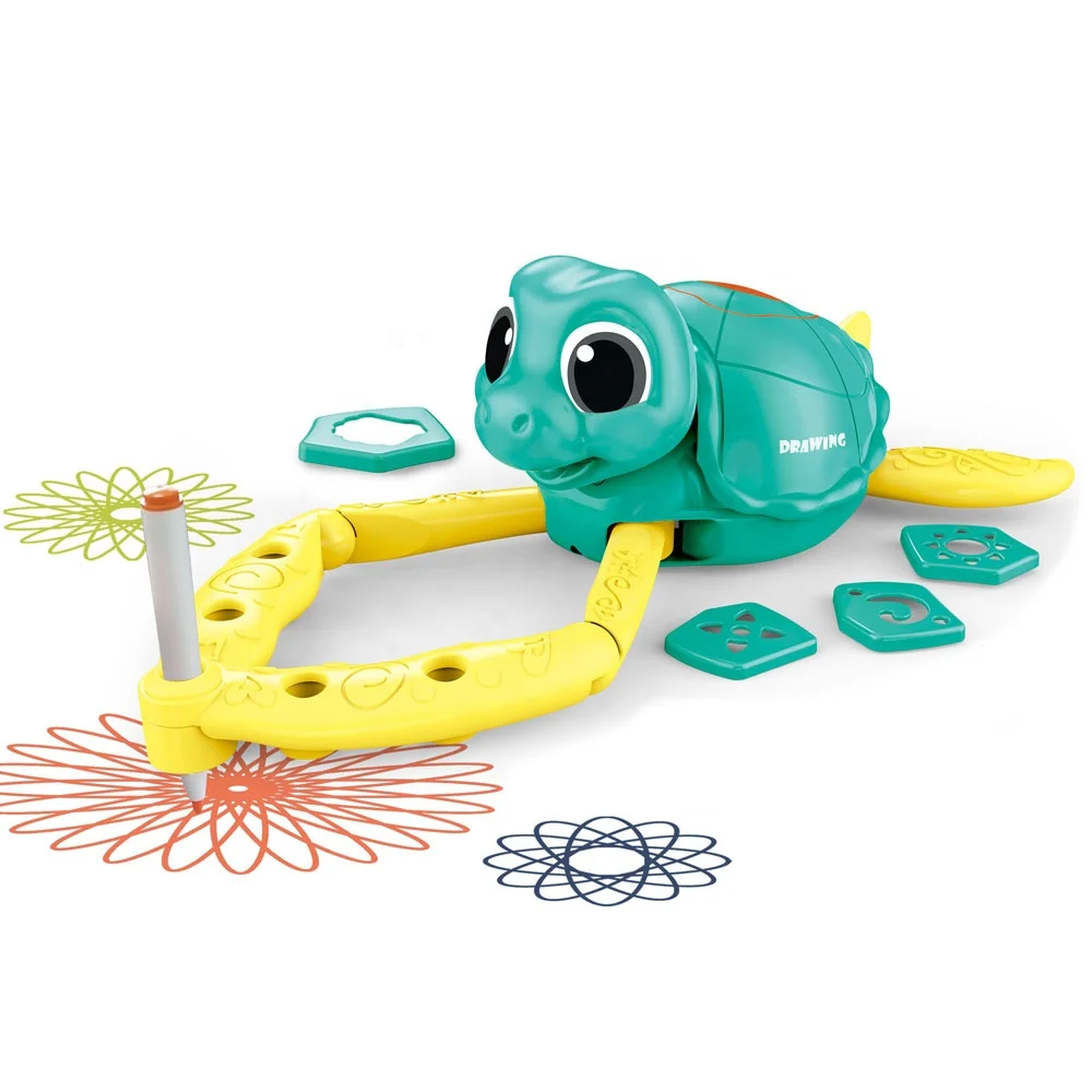 ITTL new design juguetes para nino educational drawing set cute turtle plastic diy drawing toys