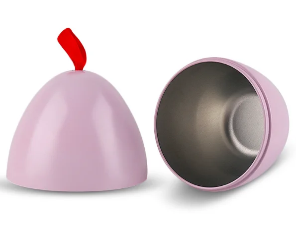 Christmas Pink Metal Large Egg Tart foil Tins Big Food Grade Tin Easter Egg Candy Packing Box Egg Toy Shaped Chocolate Tin Can