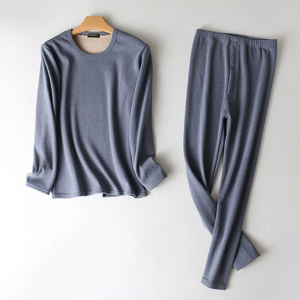 Ama Larsi Wholesale Hot Sale Seamless 2 Piece Long Sleeve Sets  Winter Warm Plus Size Adult Thermal Underwear Sets