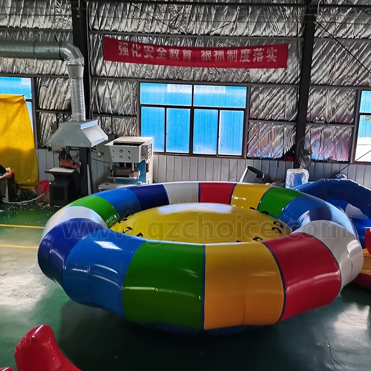 Factory Customized Pvc Inflatable Crazy Gyro Boat Water Twister Toy Water Spinner Gyro For Sale