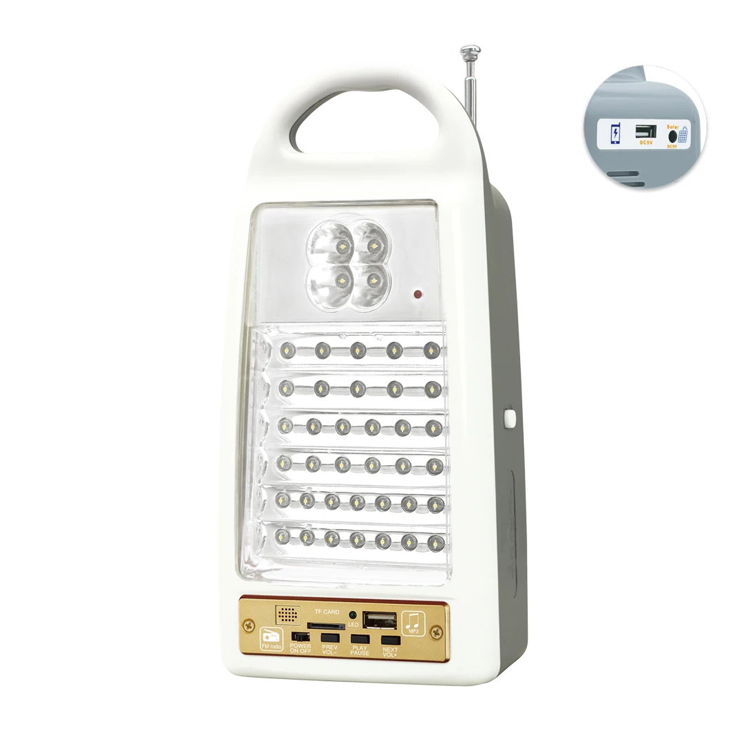 Перезаряжаемый светодиодный фонарь на солнечной батарее для кемпинга с fm-радио mp3
