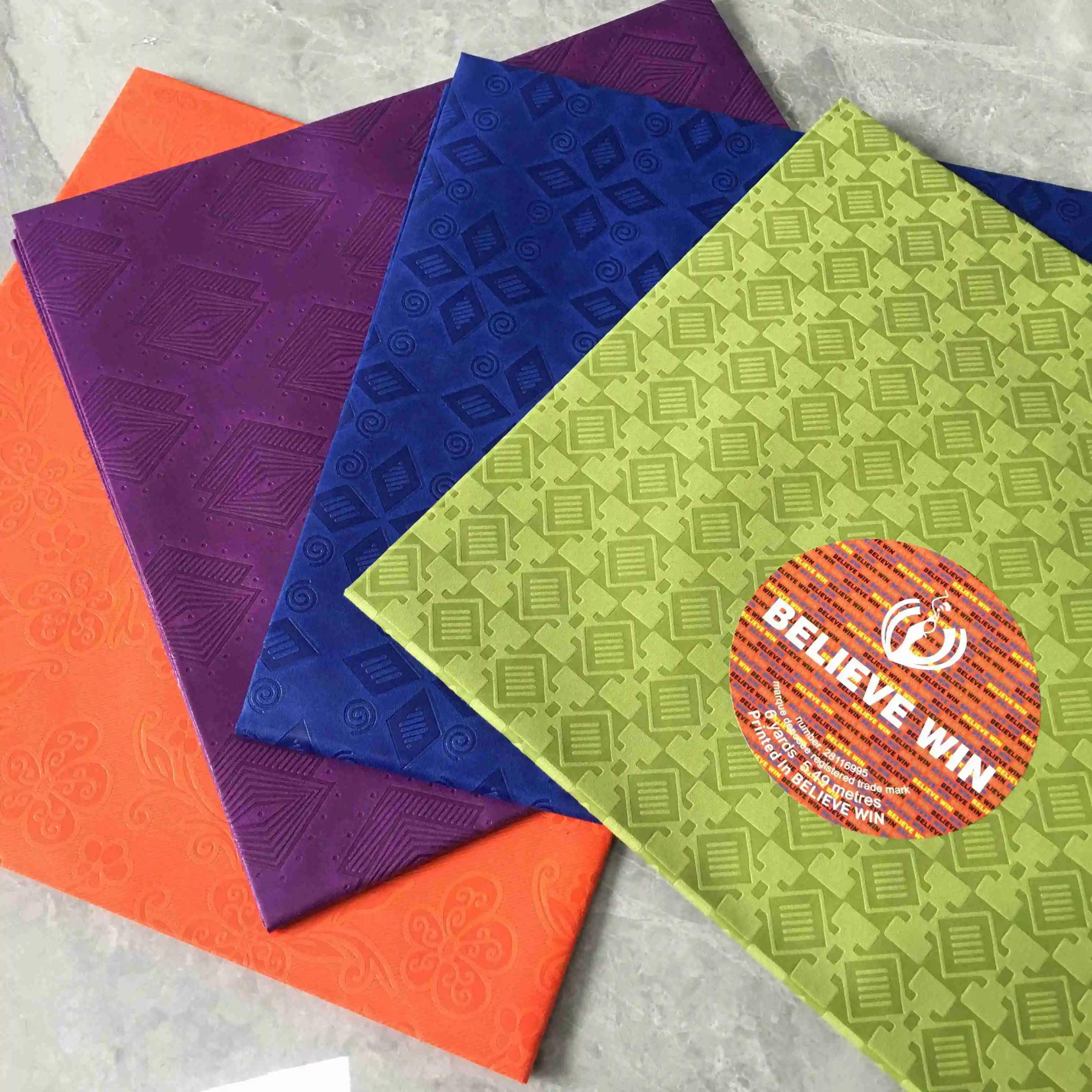 Believewin Container Price 100% Polyester Wax 3D Embossed African Wax Prints Fabric