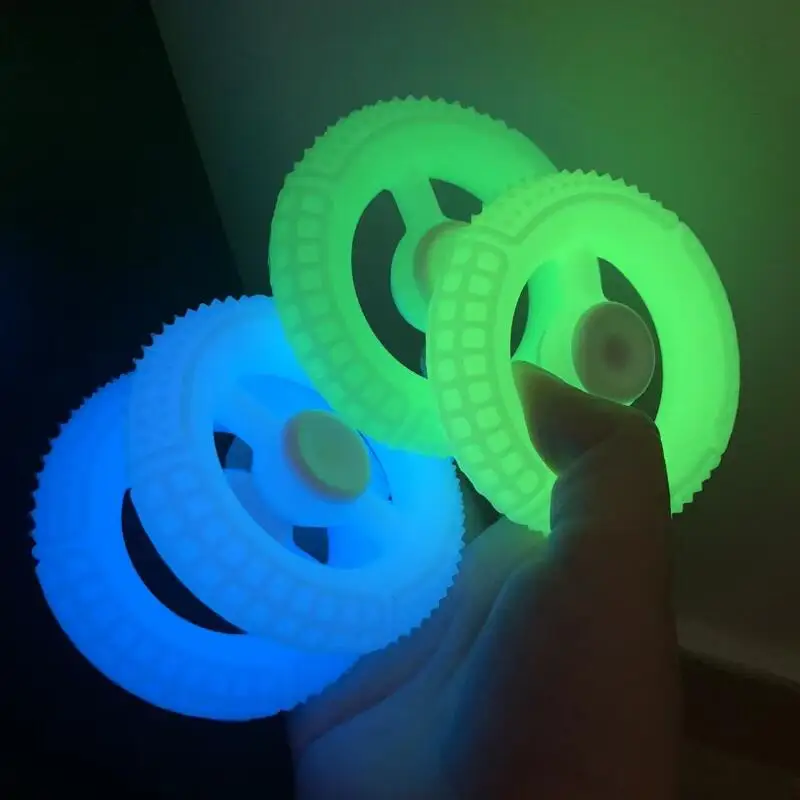 New Fluorescent Hand Grip Exerciser Strengthener Silicone Grip Ring Decompression Fidget Spinner Toys
