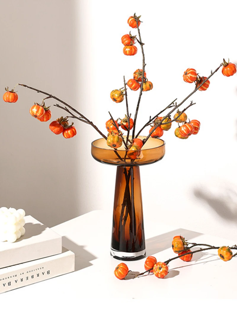 A set two pieces fashion new design handmade clear flower glass vase home decor crystal glasses