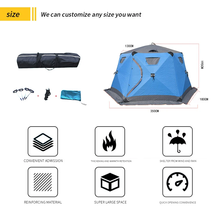cold weather tent for camping insulated outdoor ice fishing tent for camping tube-and-fabric construction tenda extreme winter