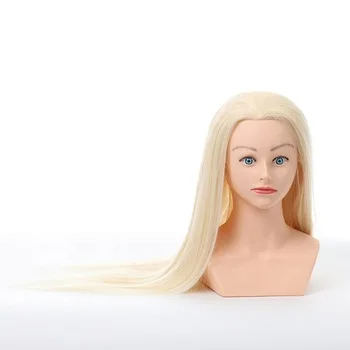 High Quality Female Human Hair Mannequin Head With Shoulder Professional Hairdressing Practice Training Head