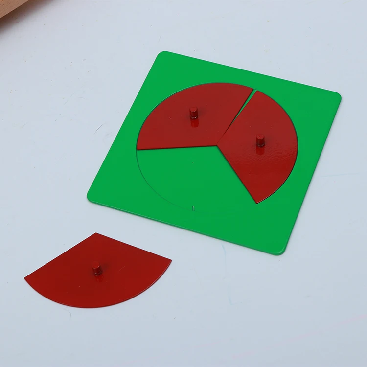 Montessori mathematic teaching aids Educational Toys Metal Fraction Circles with Stands