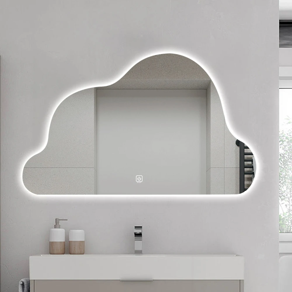 BOLED  new  design cloud shape backlit LED wall  mirror Lighted Makeup frameless vanity shower  mirror with led light
