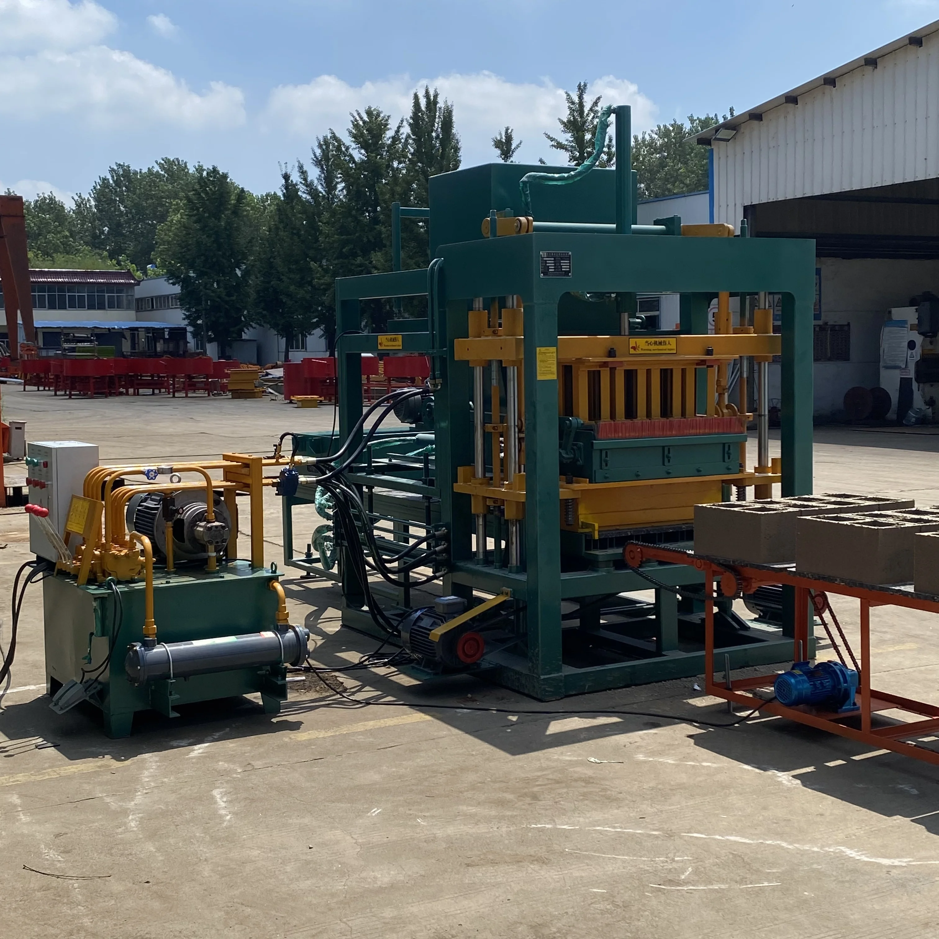 QT4-20 hydraulic brick making machine automatic concrete hollow brick making machinery for sale