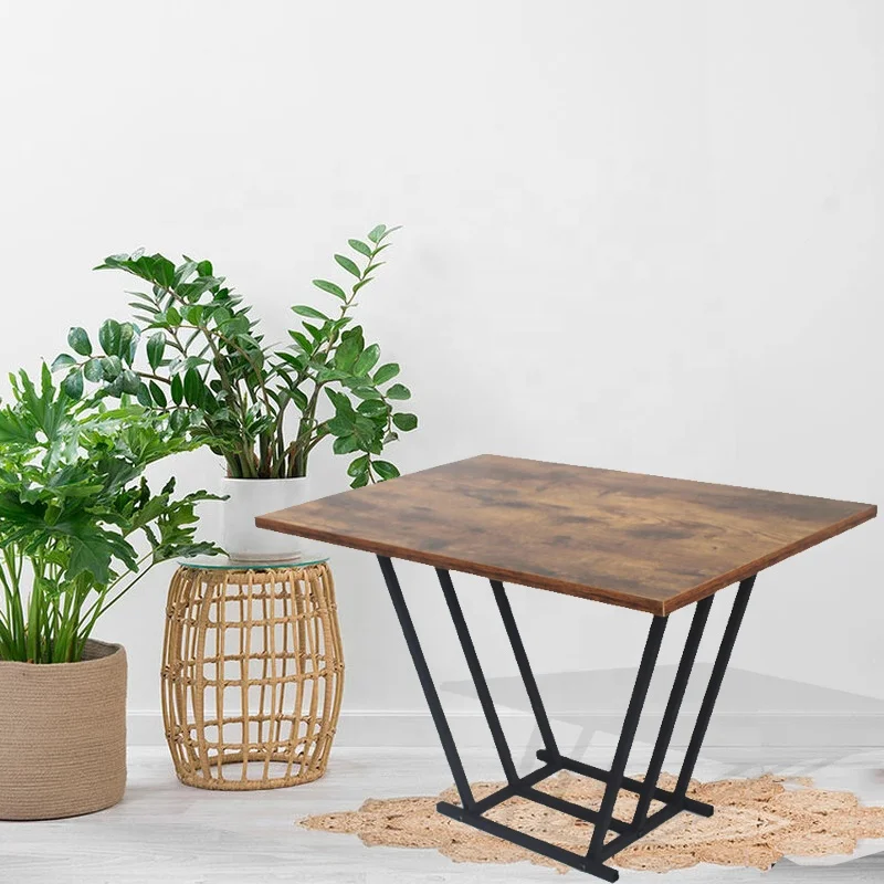 Modern Industrial Metal Wood Accent Table Living Room Furniture Side Table Antique Coffee Table