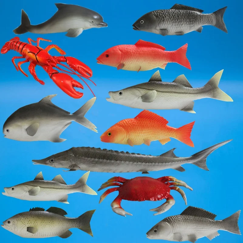 PU Simulation Vegetable Foam Fake Fish and Shrimp Model for Halloween Photography Props and Restaurant Window Decoration